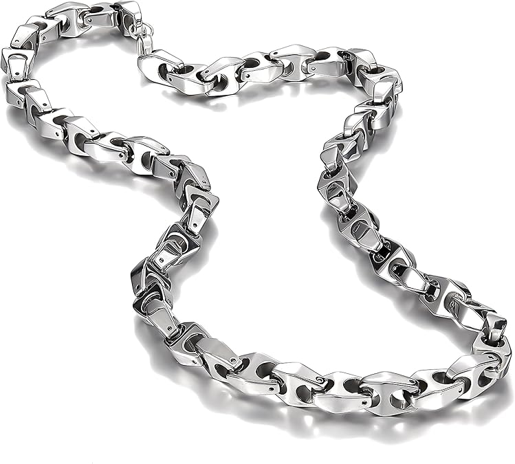 Urban Jewelry Astro Snake 18K Gold plated/Stainless steel Men's Heavy Weight Tungsten Carbide Base Link Necklace Chain