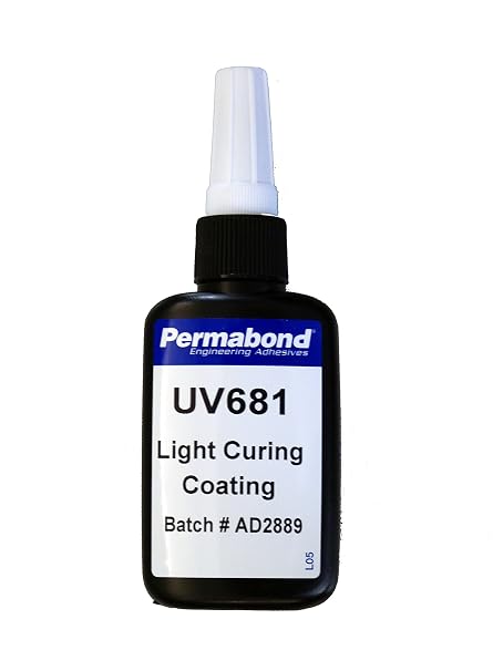 Permabond UV681 UV-Curable Clear Coating, Low Viscosity, Optically Clear, Fast Curing, 80-100 cP
