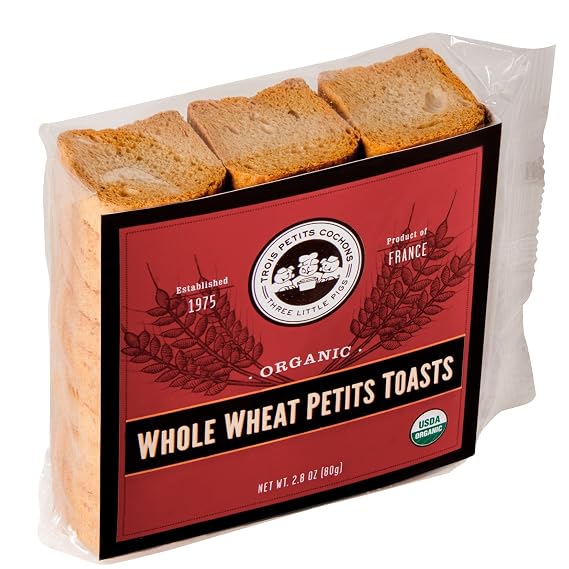 Les Trois Petits Cochons Organic Whole Wheat Toasts, 2.8 oz