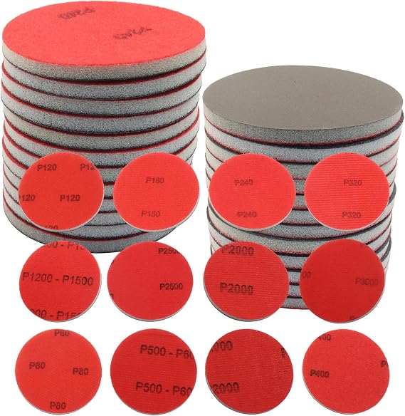 3 Inch Hook and Loop Sanding Sponge Discs, 48 Pcs