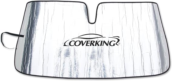 Coverking Custom Windshield Sunshade for Select Jeep Cherokee Models - Reflective Mylar Foam (Silver)