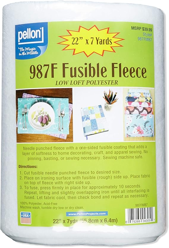 Pellon 987F Fusible Fleece 22" (Bolt, 7 yards), Fabric by the Bolt