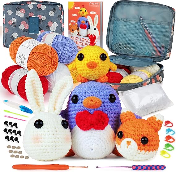Coopay Crochet Kit for Beginners Adults w/Step-by-Step Tutorial