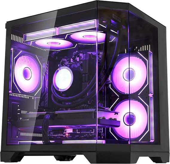 Ocean of Stars Gaming PC -AMD Ryzen 5 7600 6-Core 3.8 GHz -RTX 5070 12G -32GB DDR5 6000MHz RAM -1TB PCIe +4TB SATA SSD -WiFi & BT -Windows 11 Desktop Computer-Black