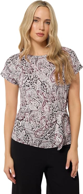 Long Tall Sally LTS Tall Paisley Side Tie Top White