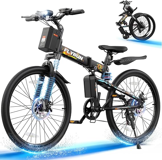Electric Bike - Peak 750W 26" Folding Ebike, Commuter Ebicycle Mountain Bike with 48V Long Range Battery, Up to 20MPH 50+ Miles, Dual disc Brakes & Dual Hydraulic Suspension,UL Certificated