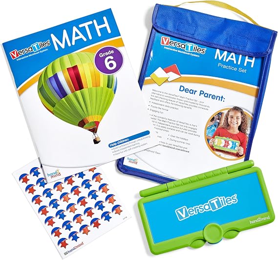 hand2mind VersaTiles Math Take Along Pack, Grade 6 | VersaTiles Math Take Along Pack, Grade 6, Teacher Must Haves, Homeschool Essentials, Math Practice, Teacher Supplies