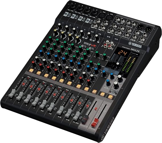 YAMAHA 12-Channel PA & SR Mixing Console with 24 Digital Effects, No USB Interface, MG12X Black