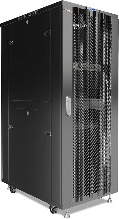 37U Mesh Network Rack Cabinet 19" Floor Standing Server Rack Enclosure, 24" Deep High-Airflow IT Rack with Fans, Thermostat, PDU and Shelf