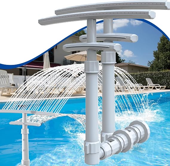 2 Pcs Pool Fountain for Ground and Underground Pools, Adjustable Dual Spray Fountain Sprinkler Cooler for Pool Swimming Pool Spa Waterfall Intex & Bestway & Hayward & Coleman