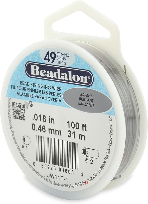 Beadalon Wire Standard Bright 49 Strand .018 Inch / 100 Feet