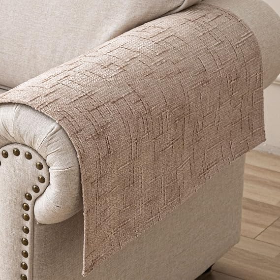 Waterproof Couch Cover for Dogs Washable,Chenille Pet Couch Covers for Sofa,Non-Slip Couch Covers for 3 Cushion Couch Sofa Pet Friendly (Khaki, 27x23.6(2pc))