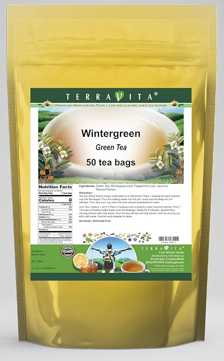 Wintergreen Green Tea (50 tea bags, ZIN: 532691)