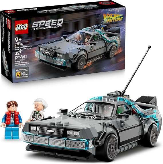 LEGO Speed Champions Time Machine from Back to The Future Building Toy for Kids - Pretend Play & Display Car Toy W/ 2 Build Modes for Boys & Girls, Ages 9+ Gift for Birthdays - 77256