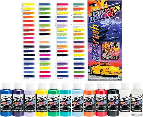Createx Ready to Use Airbrush Paint Set of All 11 2 Ounce Opaque Colors