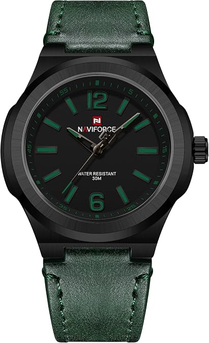 Men's Rugged Leather Strap Watch for Daily, Outdoor & Business, Quartz Movement, 30M Water Resistant, Multiple Color Options