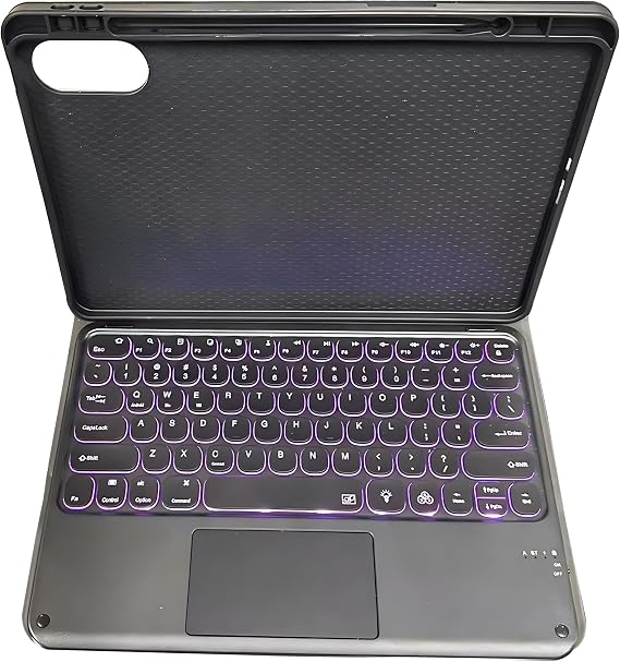 Keyboard Case for Xiaomi Redmi Pad Pro 12.1 Inch 2024, 7 Colors Backlit, Magnetical Detachable Keyboard with Trackpad, Pencil Holder