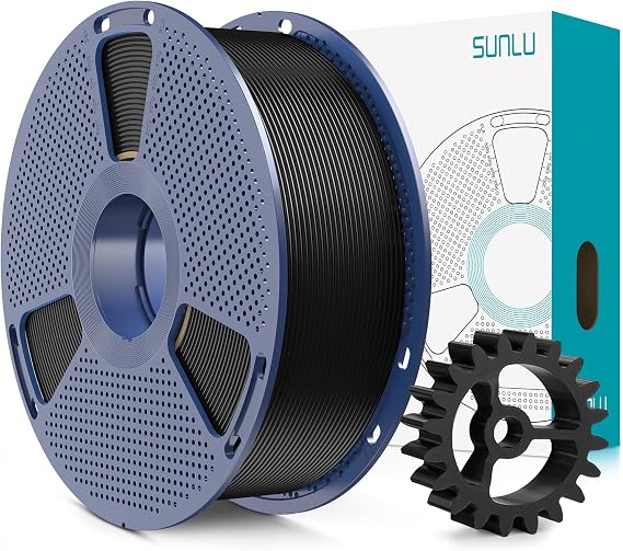 SUNLU PLA+2.0 3D Printer Filament, Black, 1KG