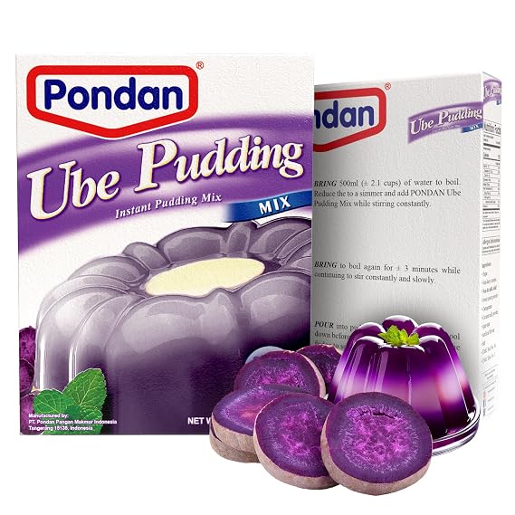 Pondan Ube Pudding Mix, Instant Purple Yam Dessert, 5.29 oz, 150g