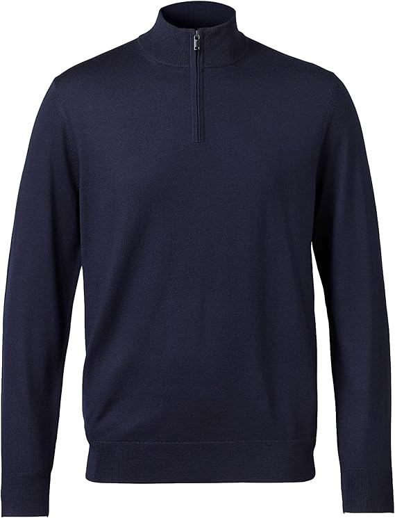 Charles Tyrwhitt Pullover for Men Merino Wool Men Quarter Zip Soft 1/4-Zip Mens Pullover Machine Washable Sweater