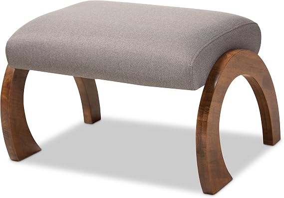 Baxton Studio Sablonne Ottoman, Grey
