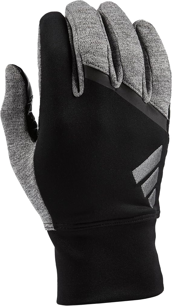 adidas Winter Performance GO 2.0 Reflective Glove with Multiple Touchscreen Conductivity Points, Black/Gray