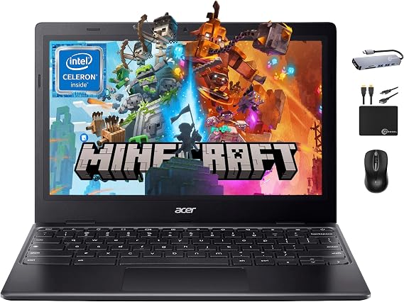 Acer 2024 311 Chromebook Laptop Student Business, Dual-Core Intel N4500 Processor,11.6" HD Display, 4GB RAM, 192GB (64GB eMMC+128GB Card), Webcam WiFi, Long Battery, Chrome OS +MarxsolAccessory
