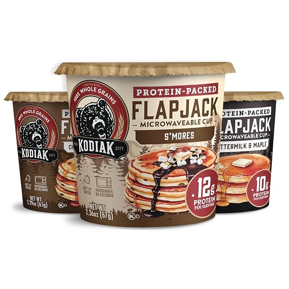 Kodiak Cakes Protein Pancake On The Go Flapjack Cups Mix; Buttermilk, Chocolate Chip, Smores Variety Pack