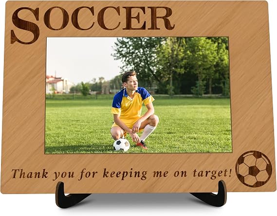 Soccer Pictures Frame, Soccer Thank You For Keeping Me On Target Photo Frame, Soccer Coach Gifts, Soccer Lover Gifts, Farmhouse Home Living Room Bedroom Decoration -a27, Rustic