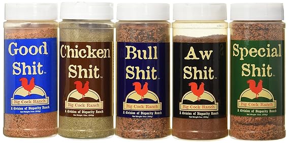 Special Shit - Shit Load Big 5 Sampler (Pack of 5 Seasonings with 1 each of Bull, Special, Good, Aw, Chicken | Includes Bull Shit, Special Shit, Good Shit, Aw Shit & Chicken Shit, Gluten Free, No MSG, BBQ Rub Variety Pack