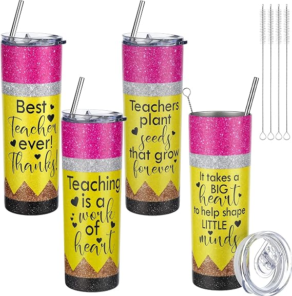 4 Pcs Teacher Appreciation Gifts Bulk Back to School Cups