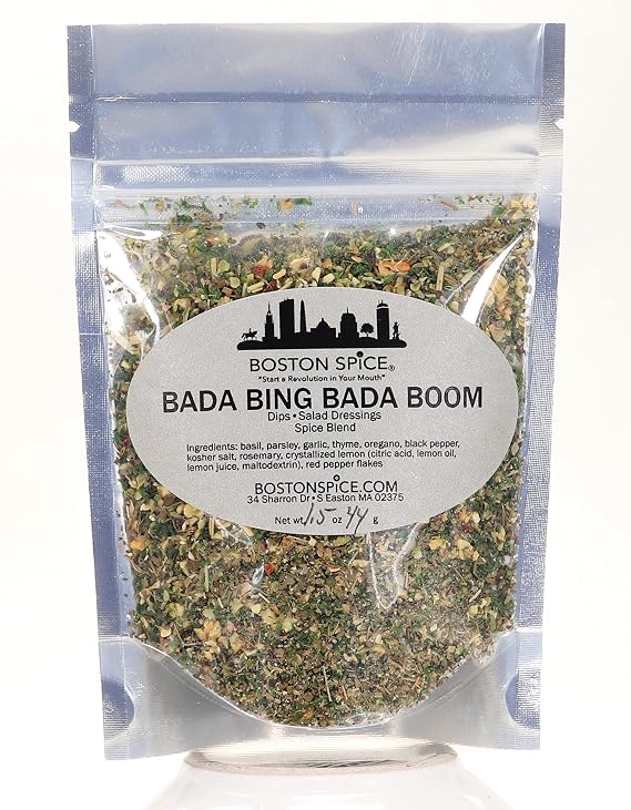 Boston Spice Bada Bing Bada Boom HANDMADE Gourmet Italian Seasoning Blend for Bread Dipping Sauces Spreads Butter Herbs Chip Dip Salad Dressing 1/4 Cup Spice 0.8oz/23g