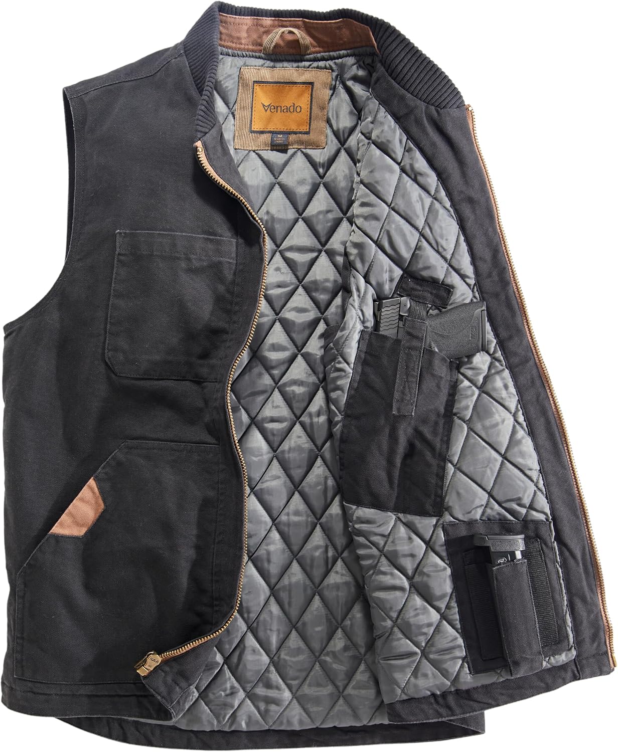 Venado Concealed Carry Vest for Men - Heavy Duty Canvas - Conceal Carry Pockets