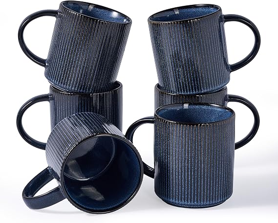 famiware Coffee Mug Set of 6, Star 16 oz Large Mugs Cup Set with Handle