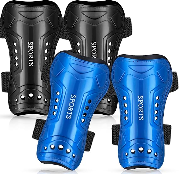 Soccer Shin Guards Youth - 2 Pairs Shin Guards for Youth and Adults, Shin Pads Protective Equipment for Football Games