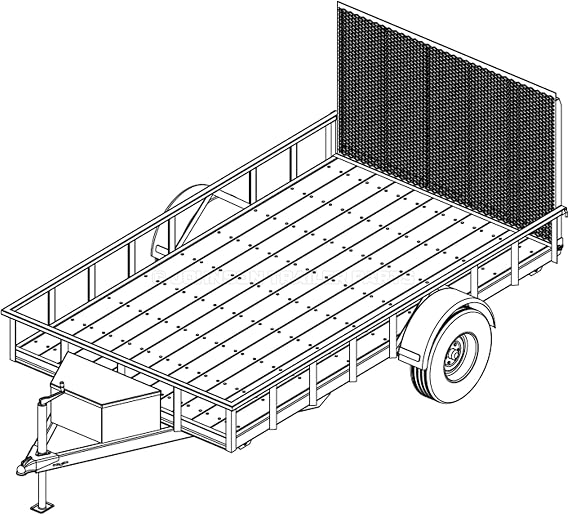 Johnson Trailer Parts 6 ft 10 in x 12 ft Utility Trailer Plans, 5,200 lb Capacity, DIY Blueprints, Step-by-Step Instructions, U82-144-52J