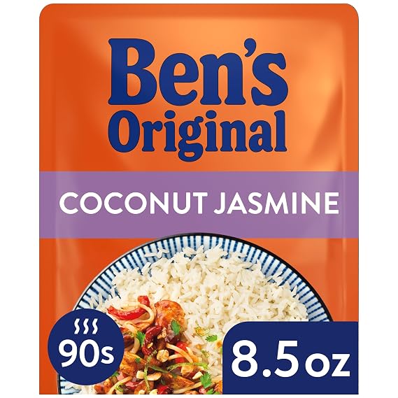 BEN'S ORIGINAL Ready Rice Coconut Jasmine Flavored Rice, Easy Dinner Side, 8.5 oz Pouch