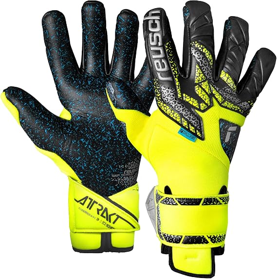 Reusch Attrakt Fusion Guardian Goalkeeper Gloves, Safety Yellow/Silver/Black, Size 12