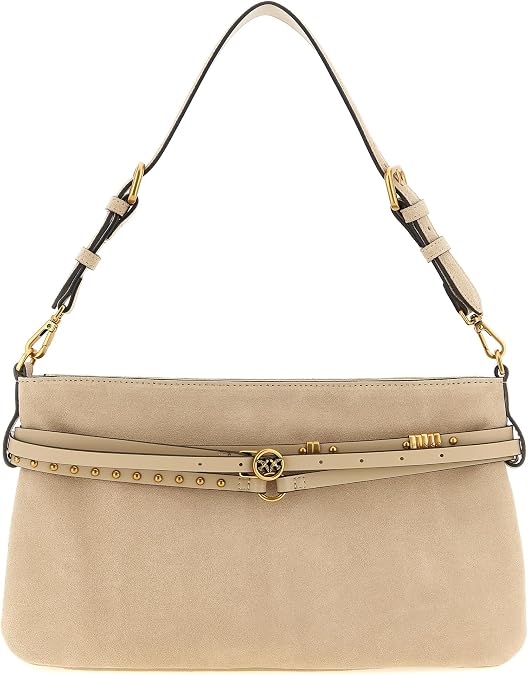 Pinko Beige Cowhide Shoulder Women's Bag