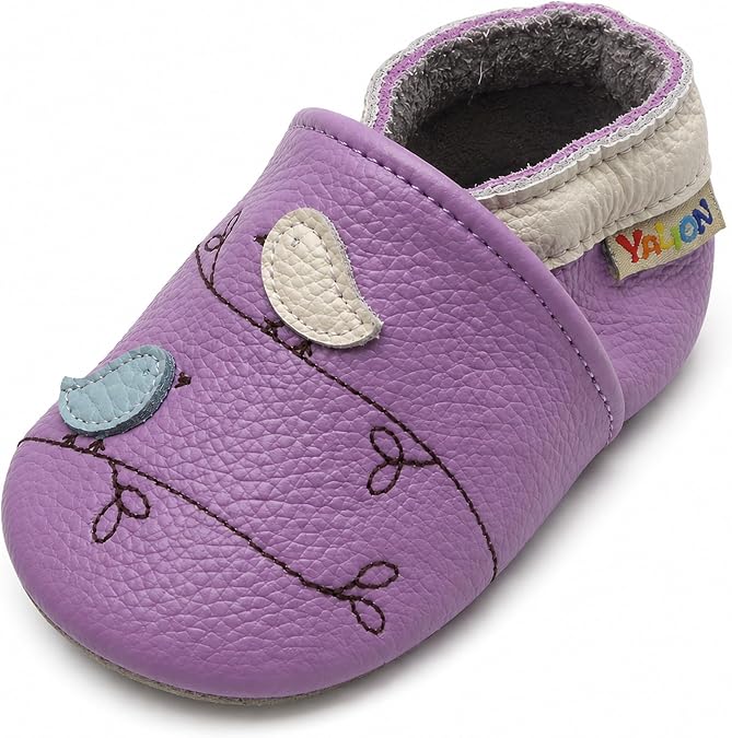 YALION Baby Soft Leather Shoes Suede Sole Infant Toddler First Walking Sports Crib Moccasins