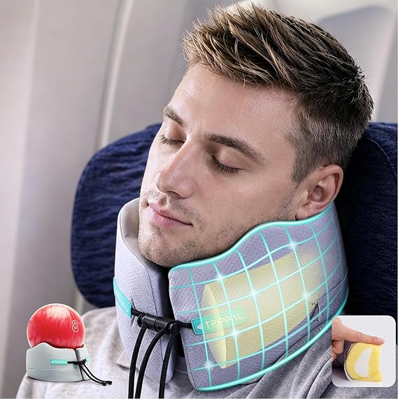 Travel Neck Pillow for Airplane: 360 Support Keeps Sleeping Upright