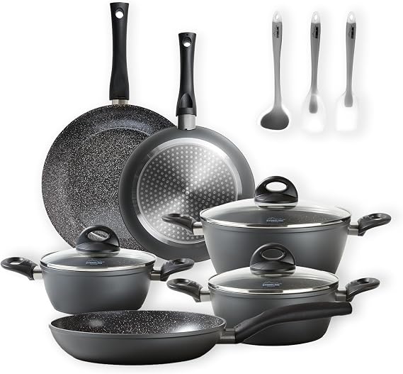 STONEDINE Ceramic Cookware Set, 14 Pieces.