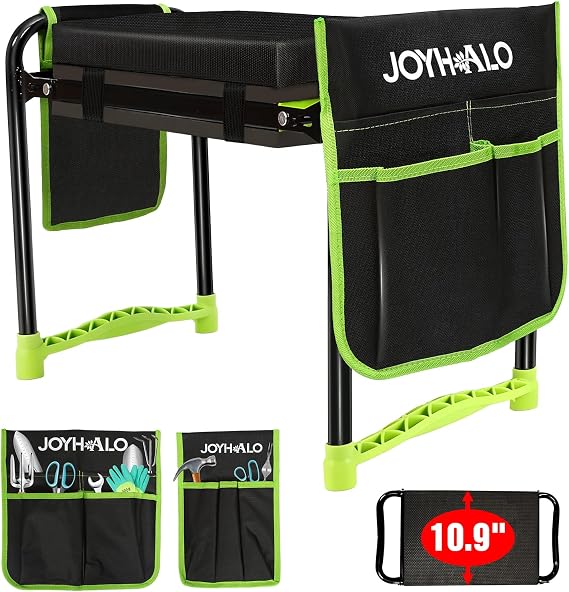 10.9in Wide Foldable Garden Kneeler and Seat, Heavy Duty with Thick Pad