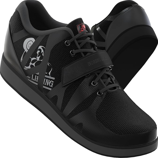 Nordic Lifting MEGIN Deadlift Shoes - Elevated Heel Gym Footwear for Powerlifting, Weightlifting & Strength Training - Non-Slip Sole Lifting Shoes for Men
