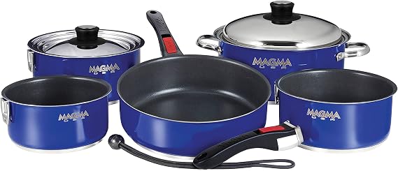 Magma A10-366-CB-2-IND 10 Pc Stainless Steel NonStick Nesting Cookware Set