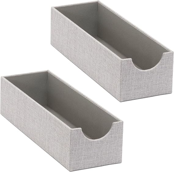 Household Essentials Narrow Organizer Tray 2 Pack, Gray