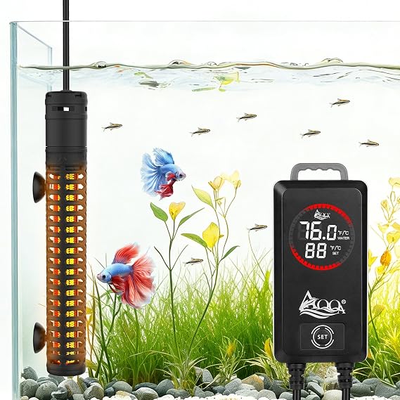 AQQA 800W Aquarium Heater, Fish Tank Heater with Digital Thermostat