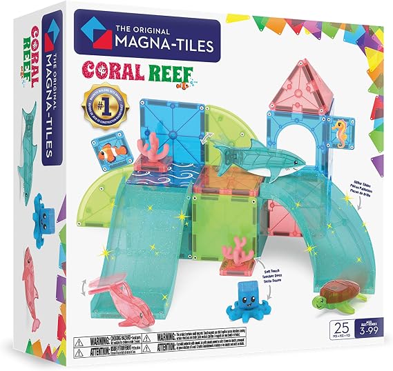 MAGNA-TILES Coral Reef 25-Piece Magnetic Construction Set, The Original Magnetic Building Brand