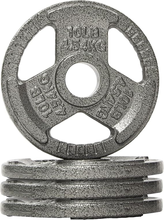 Fitvids 2 Inch Olympic Barbell Weight Plates, 2.5 LB to 45 LB Plates for Home Gym Strength Training, Triple-handle Design