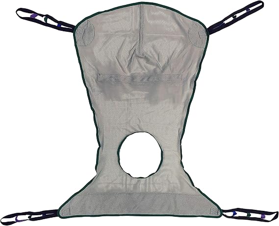 Full Body Shower/Bath Commode Sling Compatible with Hoyer, Invacare, McKesson, Drive, Lumex, Medline, Joerns and Other Patient Lifts, Oversize Fit Mesh Polyester Slings (Small)